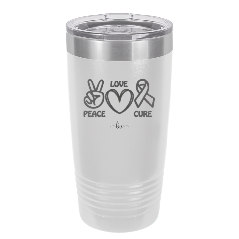 Peace Love Cure Cancer - Laser Engraved Stainless Steel Drinkware - 1525 -