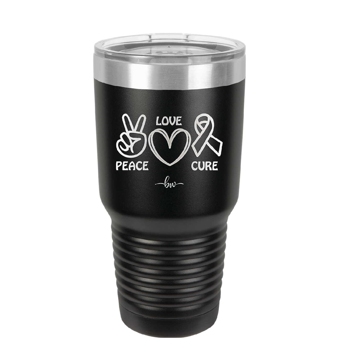 Peace Love Cure Cancer - Laser Engraved Stainless Steel Drinkware - 1525 -