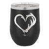 Fish Hook Deer Antler Heart - Laser Engraved Stainless Steel Drinkware - 1542 -