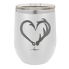 Fish Hook Deer Antler Heart - Laser Engraved Stainless Steel Drinkware - 1542 -