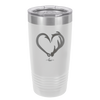 Fish Hook Deer Antler Heart - Laser Engraved Stainless Steel Drinkware - 1542 -