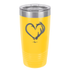 Fish Hook Deer Antler Heart - Laser Engraved Stainless Steel Drinkware - 1542 -
