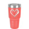 Fish Hook Deer Antler Heart - Laser Engraved Stainless Steel Drinkware - 1542 -