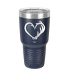 Fish Hook Deer Antler Heart - Laser Engraved Stainless Steel Drinkware - 1542 -
