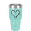 Fish Hook Deer Antler Heart - Laser Engraved Stainless Steel Drinkware - 1542 -