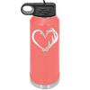 Fish Hook Deer Antler Heart - Laser Engraved Stainless Steel Drinkware - 1542 -