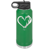 Fish Hook Deer Antler Heart - Laser Engraved Stainless Steel Drinkware - 1542 -
