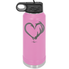 Fish Hook Deer Antler Heart - Laser Engraved Stainless Steel Drinkware - 1542 -