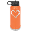 Fish Hook Deer Antler Heart - Laser Engraved Stainless Steel Drinkware - 1542 -