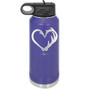 Fish Hook Deer Antler Heart - Laser Engraved Stainless Steel Drinkware - 1542 -