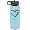 Fish Hook Deer Antler Heart - Laser Engraved Stainless Steel Drinkware - 1542 -