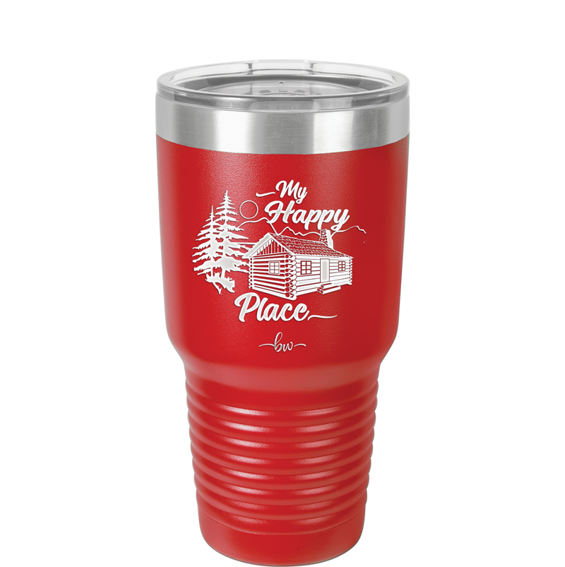 My Happy Place Cabin - Laser Engraved Stainless Steel Drinkware - 1554 -