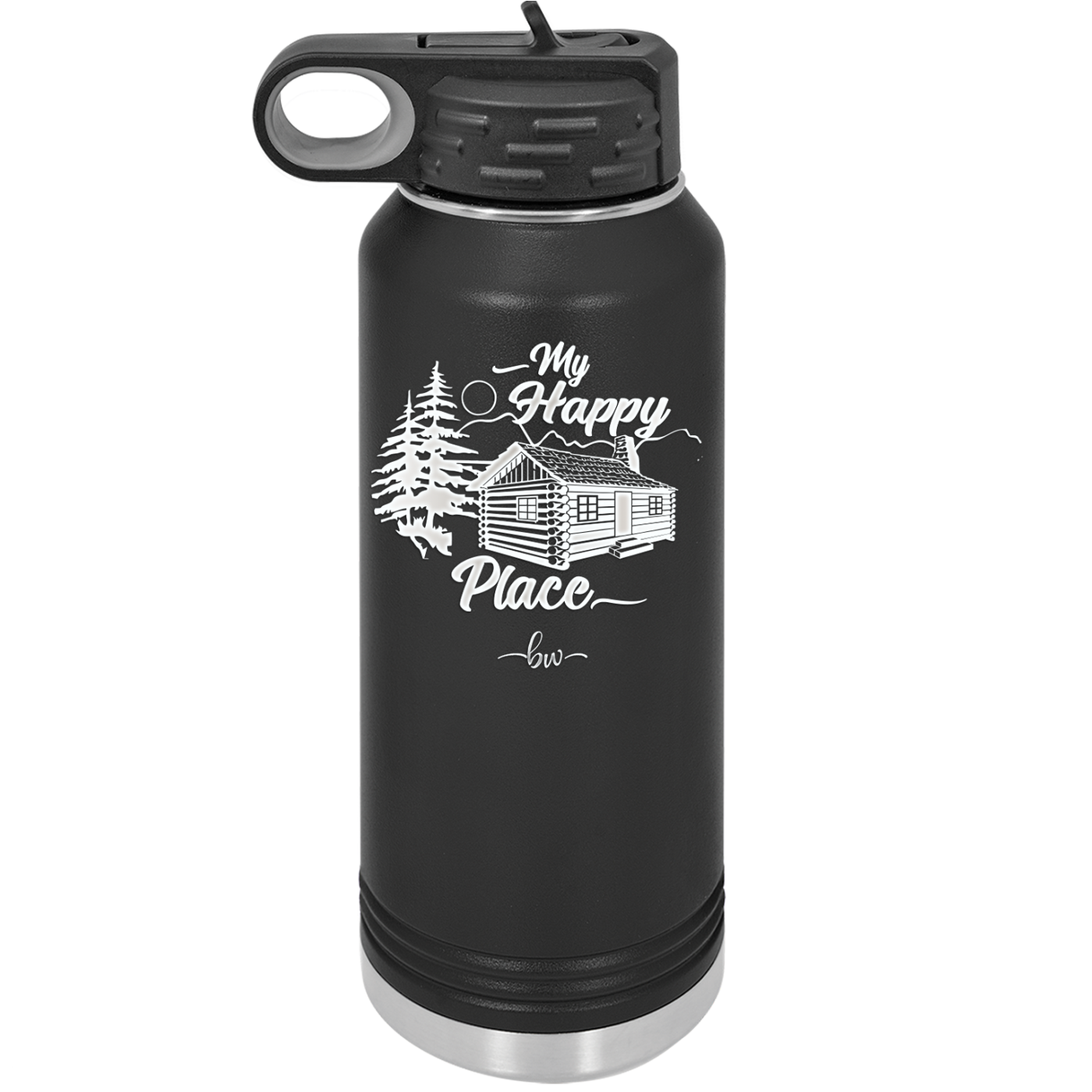 My Happy Place Cabin - Laser Engraved Stainless Steel Drinkware - 1554 -