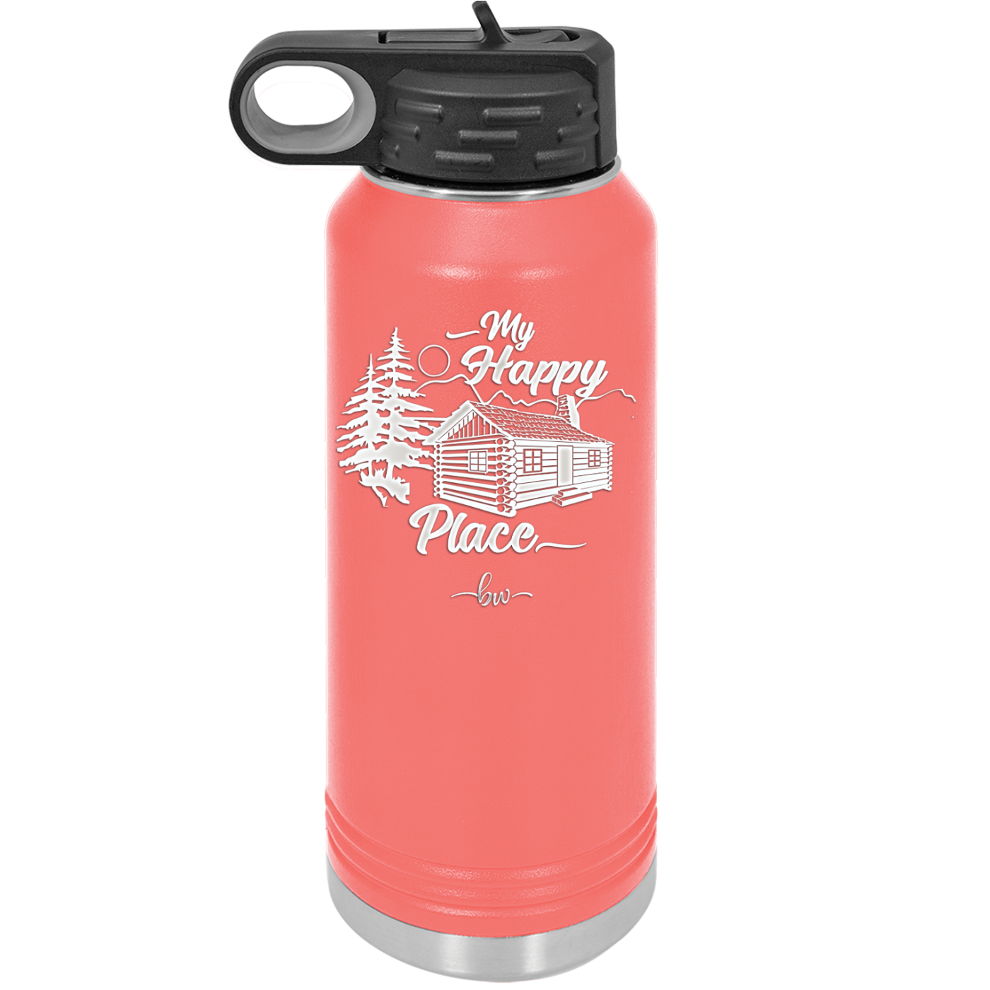 My Happy Place Cabin - Laser Engraved Stainless Steel Drinkware - 1554 -