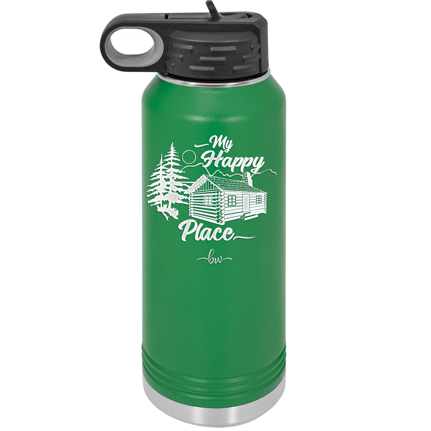 My Happy Place Cabin - Laser Engraved Stainless Steel Drinkware - 1554 -