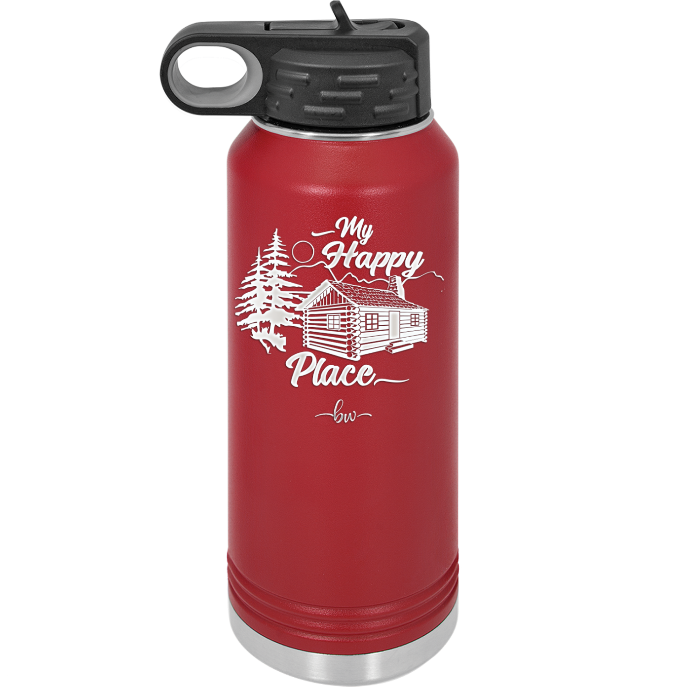 My Happy Place Cabin - Laser Engraved Stainless Steel Drinkware - 1554 -
