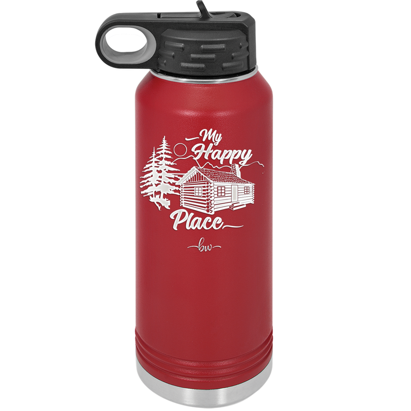 My Happy Place Cabin - Laser Engraved Stainless Steel Drinkware - 1554 -
