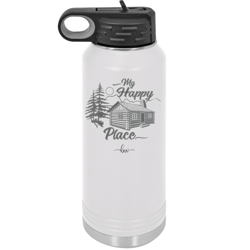 My Happy Place Cabin - Laser Engraved Stainless Steel Drinkware - 1554 -