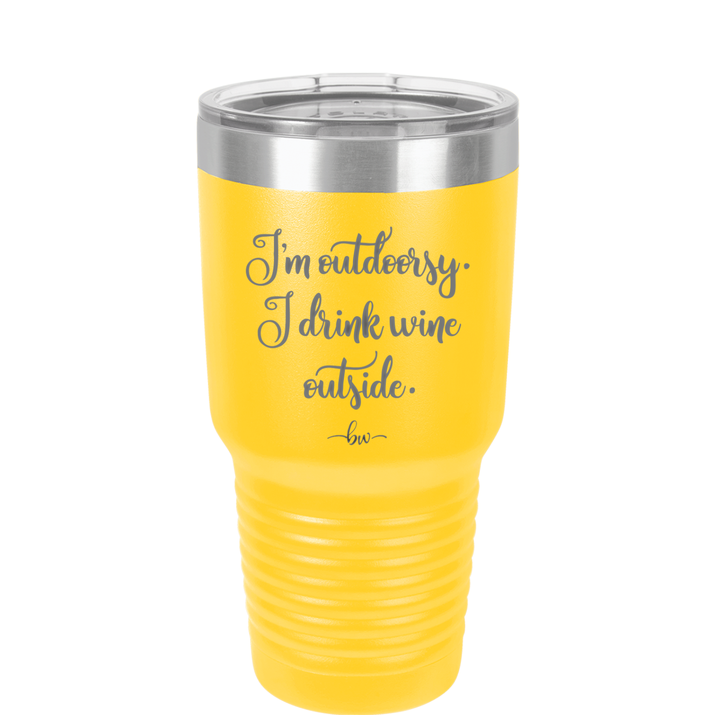 I'm Outdoorsy. I Drink Wine Outside - Laser Engraved Stainless Steel Drinkware - 1563 -