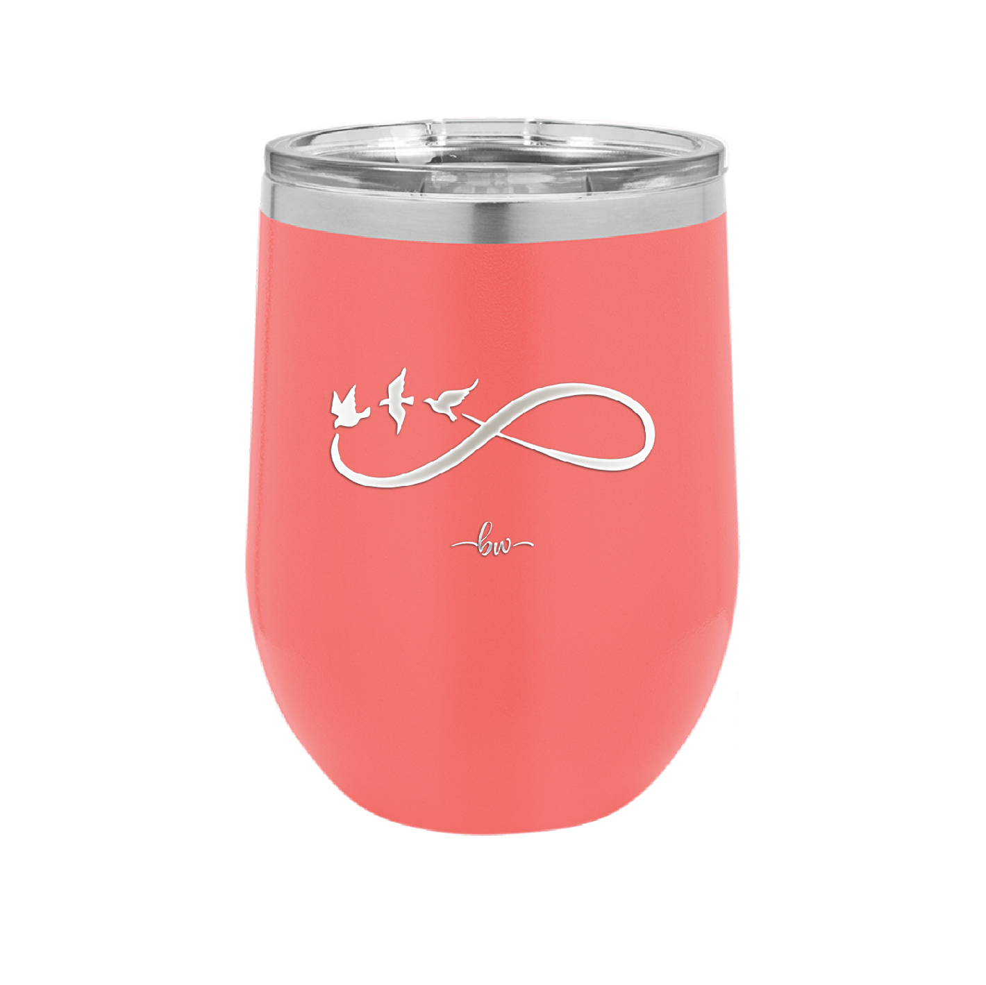 Infinity Symbol with Birds - Laser Engraved Stainless Steel Drinkware - 1566 -