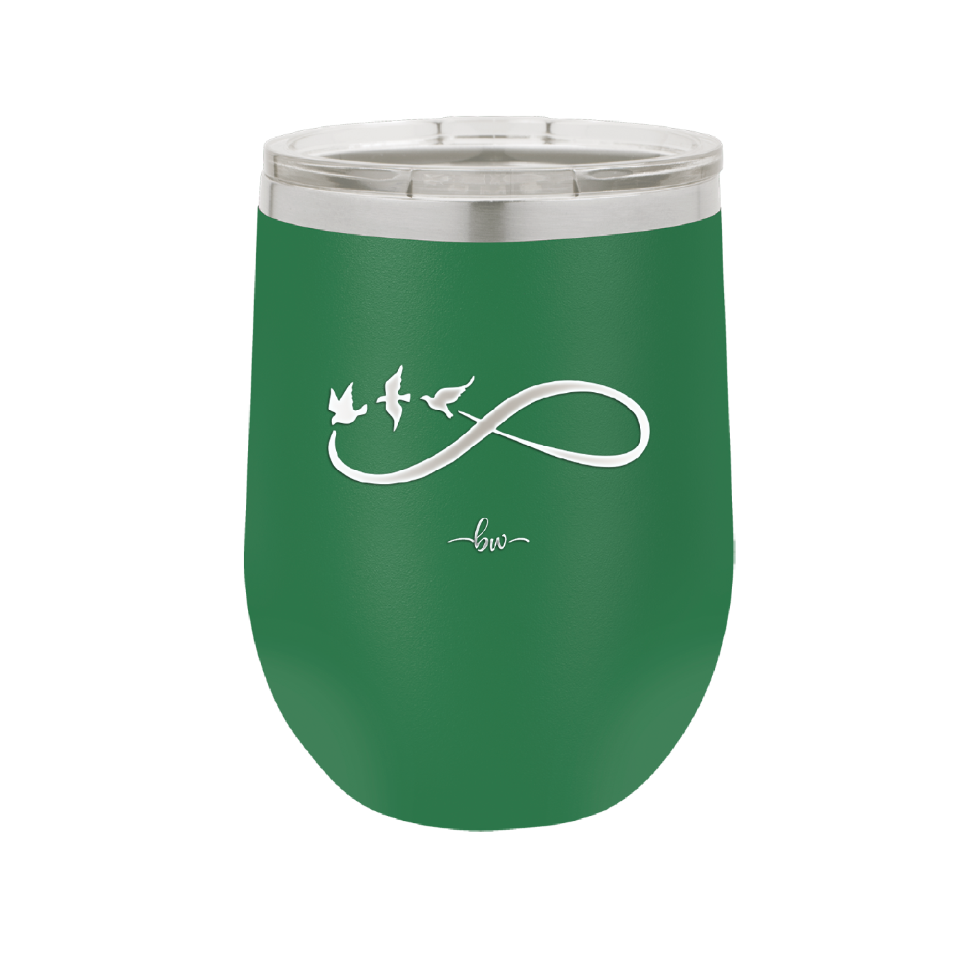 Infinity Symbol with Birds - Laser Engraved Stainless Steel Drinkware - 1566 -