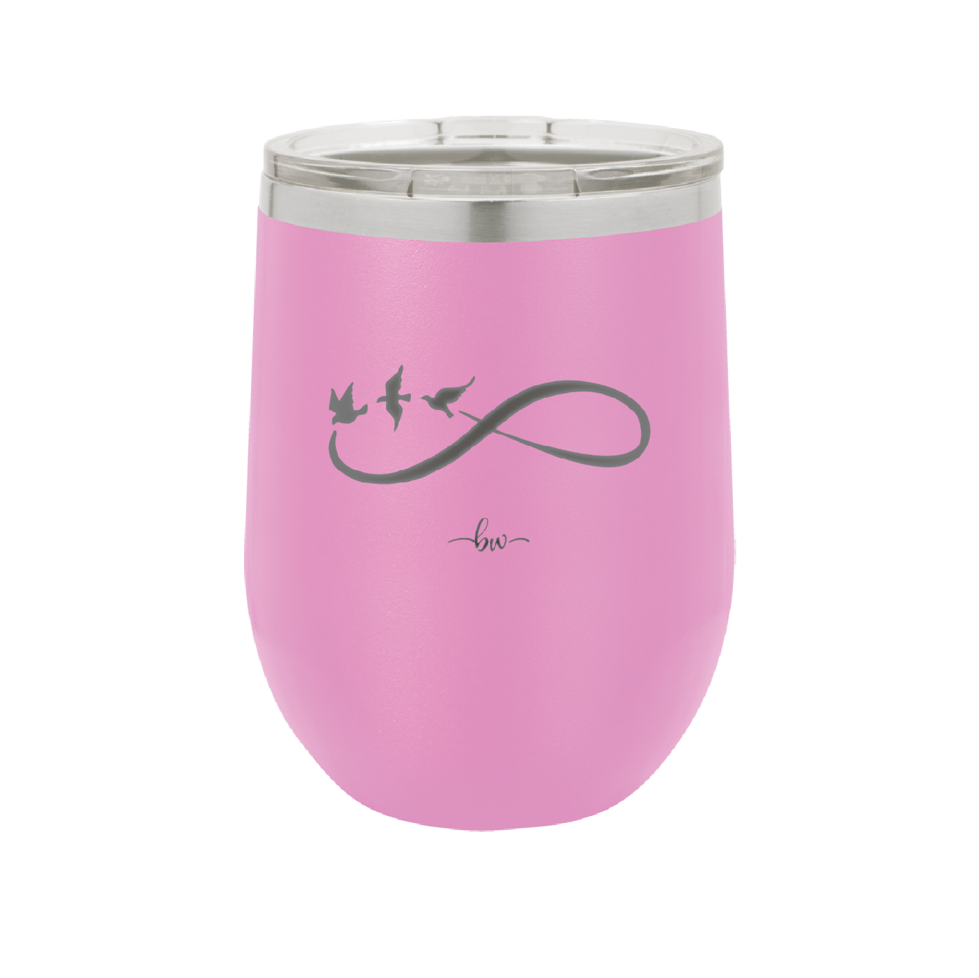 Infinity Symbol with Birds - Laser Engraved Stainless Steel Drinkware - 1566 -
