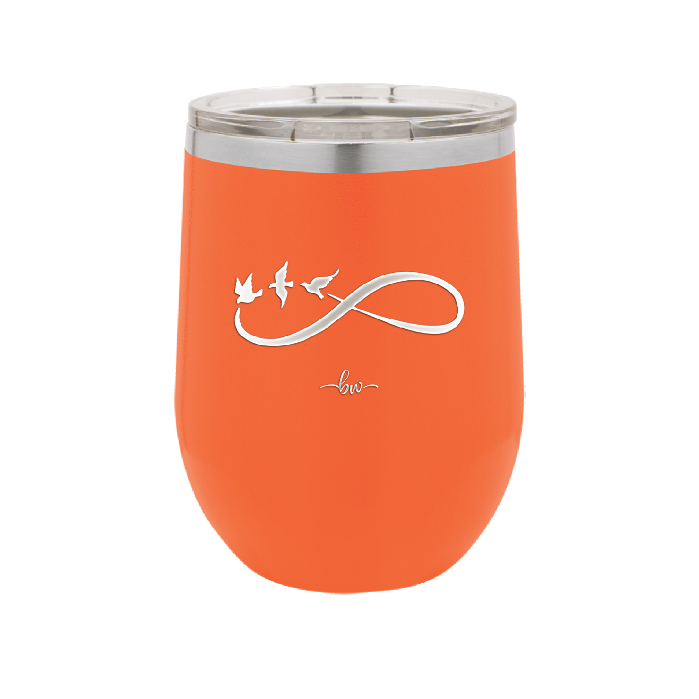Infinity Symbol with Birds - Laser Engraved Stainless Steel Drinkware - 1566 -