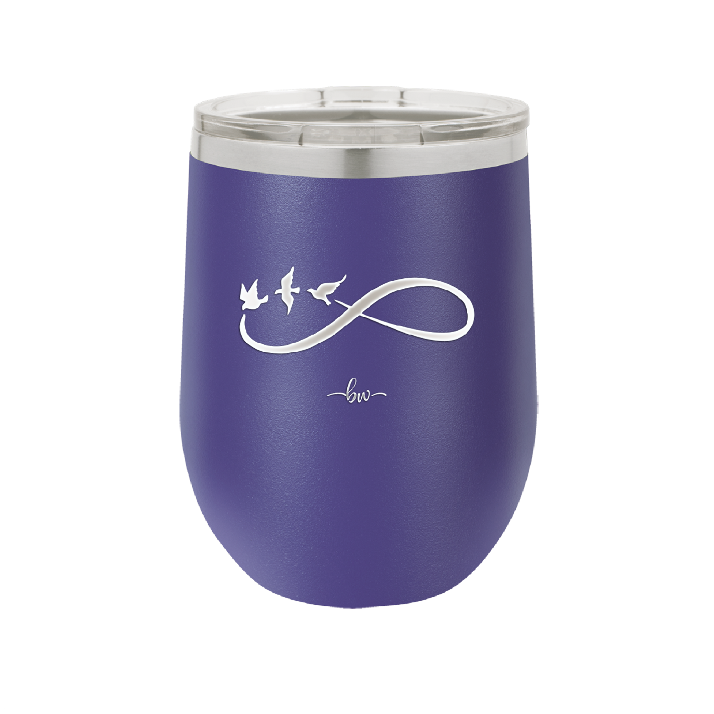 Infinity Symbol with Birds - Laser Engraved Stainless Steel Drinkware - 1566 -