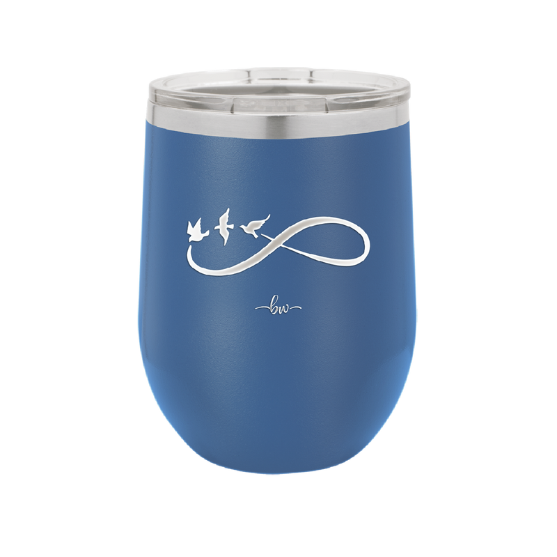 Infinity Symbol with Birds - Laser Engraved Stainless Steel Drinkware - 1566 -
