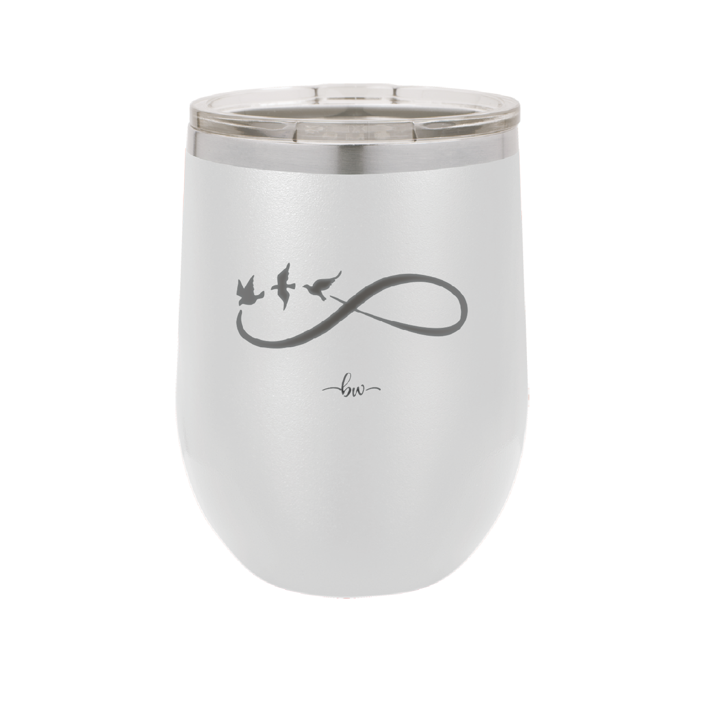 Infinity Symbol with Birds - Laser Engraved Stainless Steel Drinkware - 1566 -