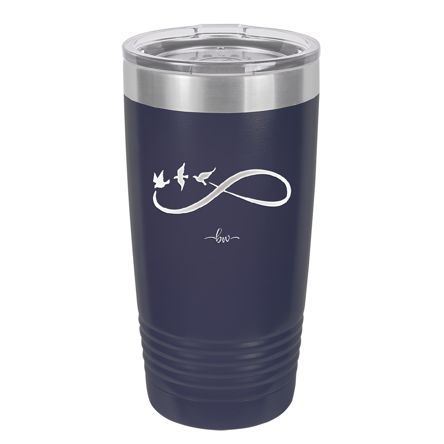 Infinity Symbol with Birds - Laser Engraved Stainless Steel Drinkware - 1566 -