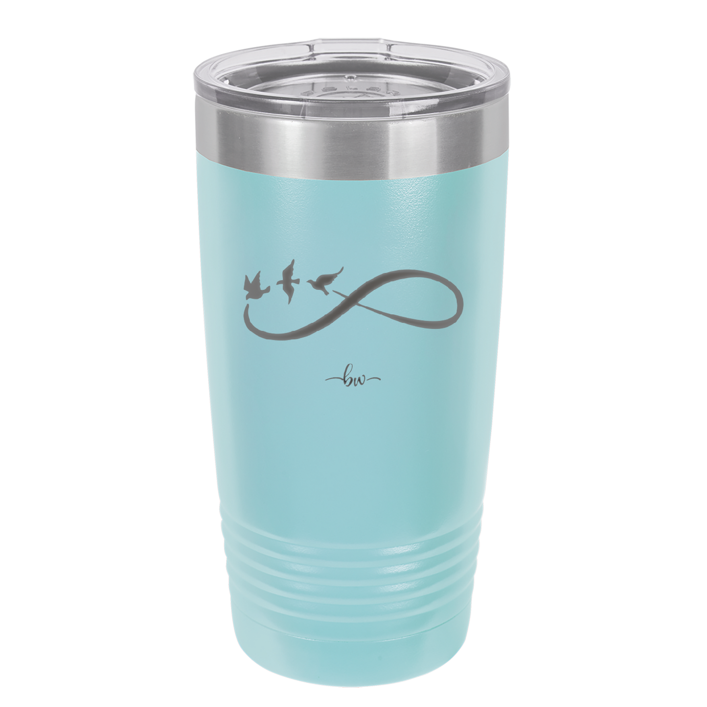 Infinity Symbol with Birds - Laser Engraved Stainless Steel Drinkware - 1566 -