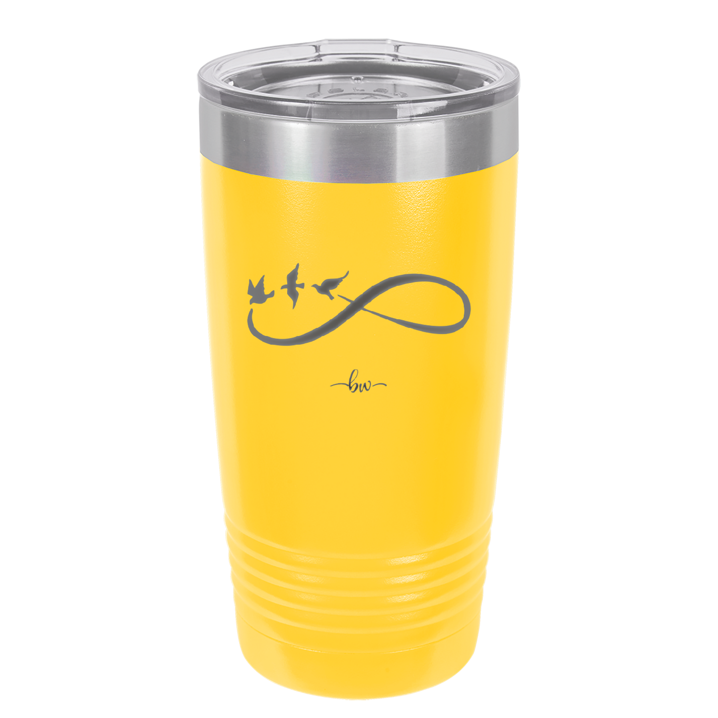 Infinity Symbol with Birds - Laser Engraved Stainless Steel Drinkware - 1566 -