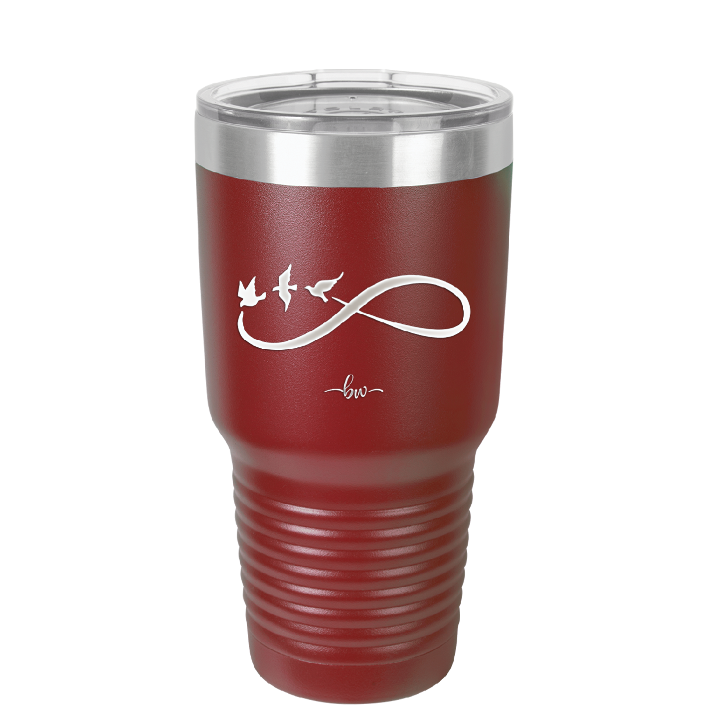 Infinity Symbol with Birds - Laser Engraved Stainless Steel Drinkware - 1566 -