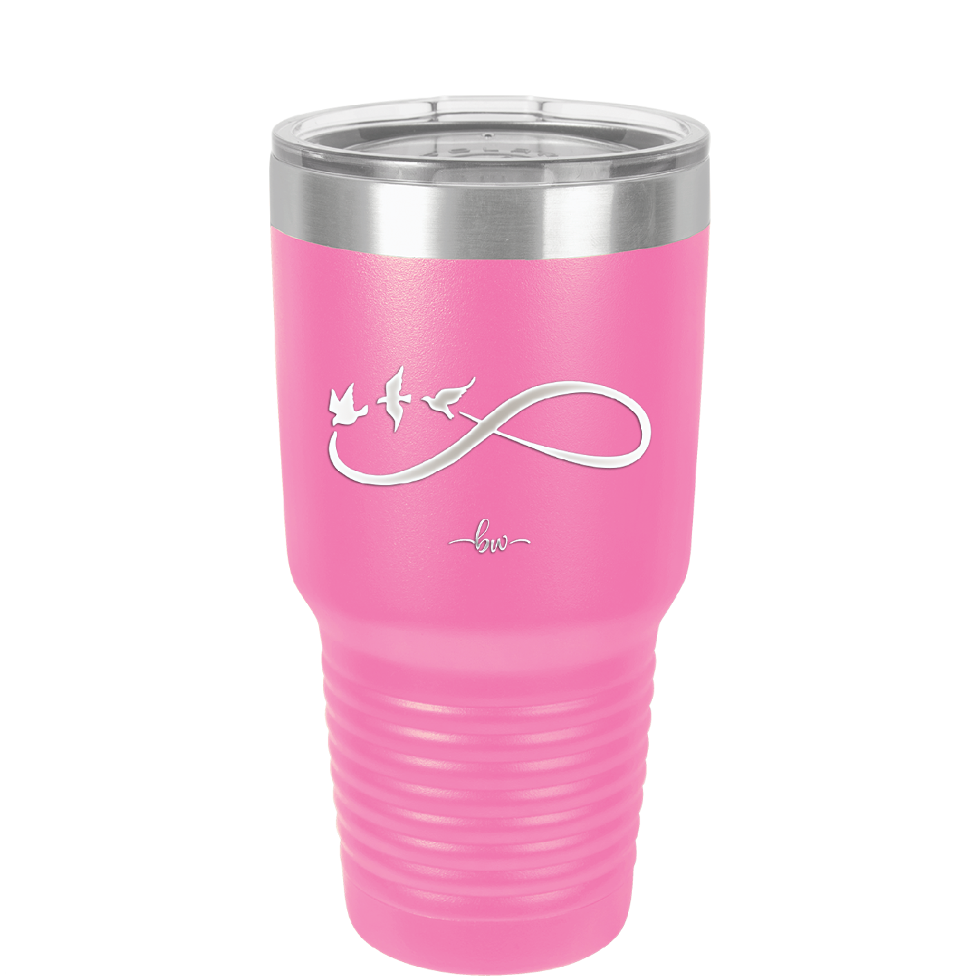 Infinity Symbol with Birds - Laser Engraved Stainless Steel Drinkware - 1566 -