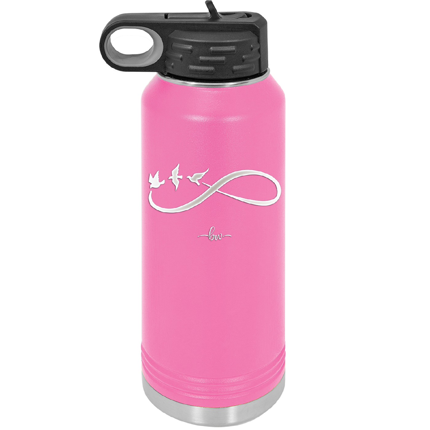 Infinity Symbol with Birds - Laser Engraved Stainless Steel Drinkware - 1566 -