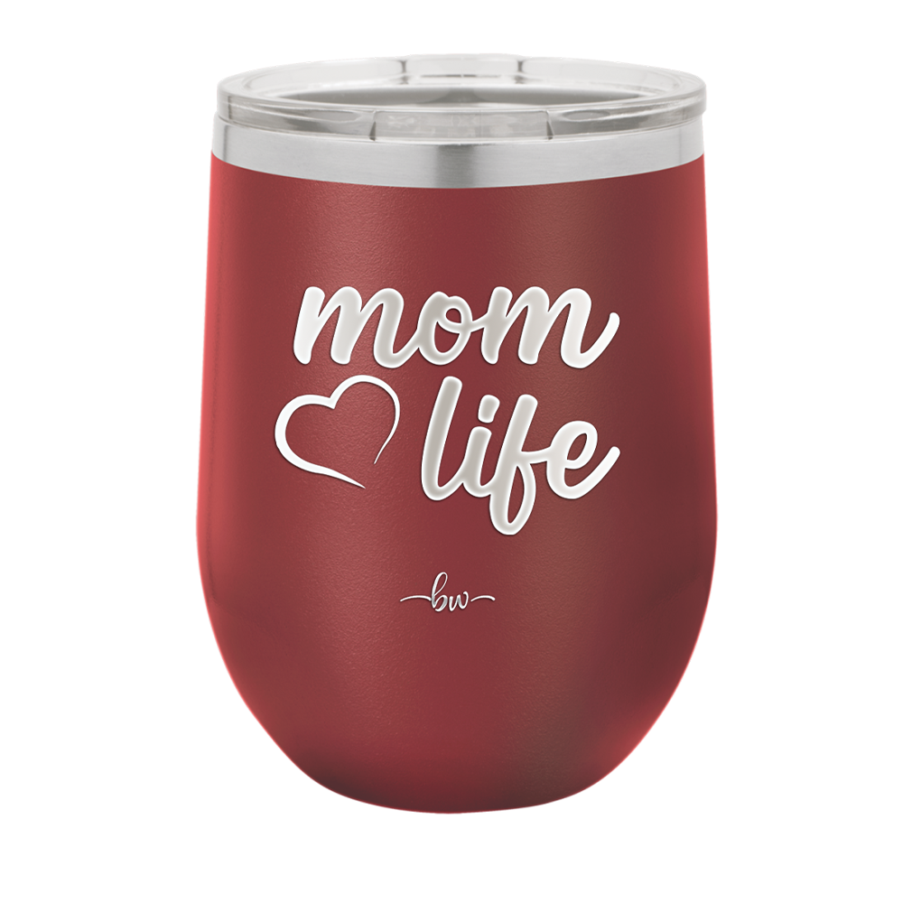 Mom Life with Heart - Laser Engraved Stainless Steel Drinkware - 1573 -