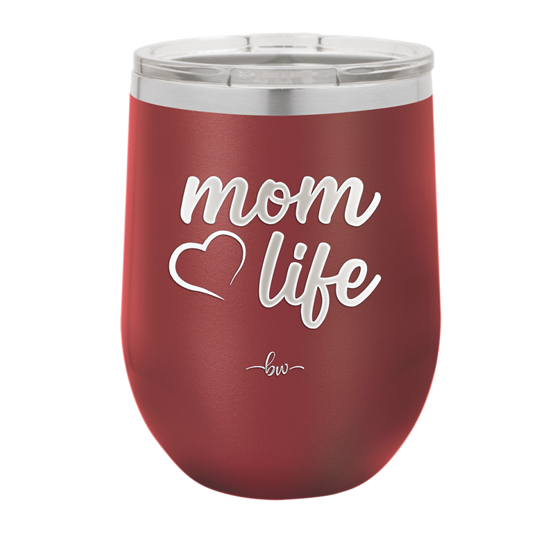 Mom Life with Heart - Laser Engraved Stainless Steel Drinkware - 1573 -