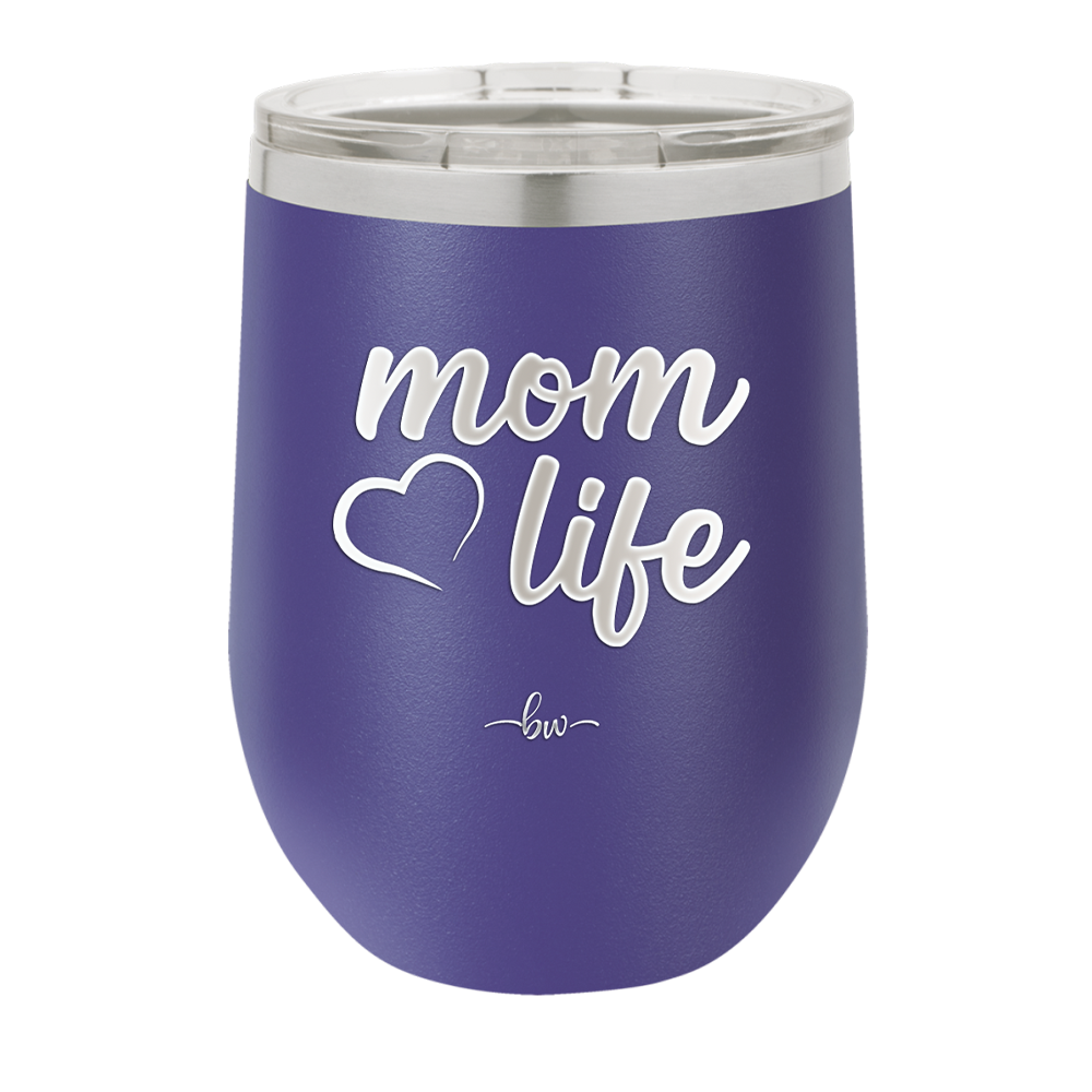 Mom Life with Heart - Laser Engraved Stainless Steel Drinkware - 1573 -