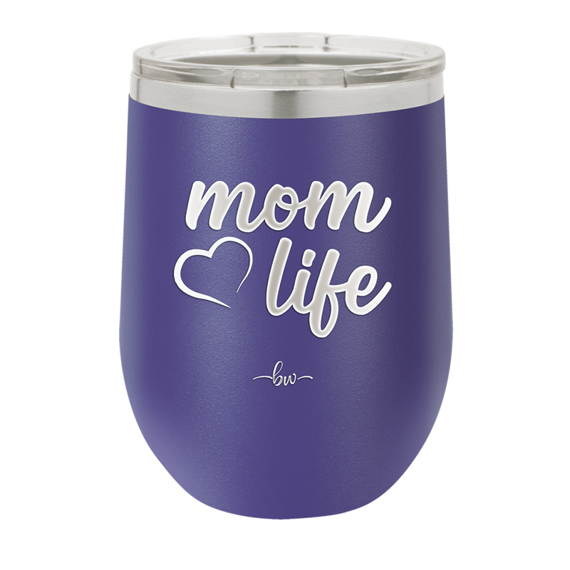 Mom Life with Heart - Laser Engraved Stainless Steel Drinkware - 1573 -