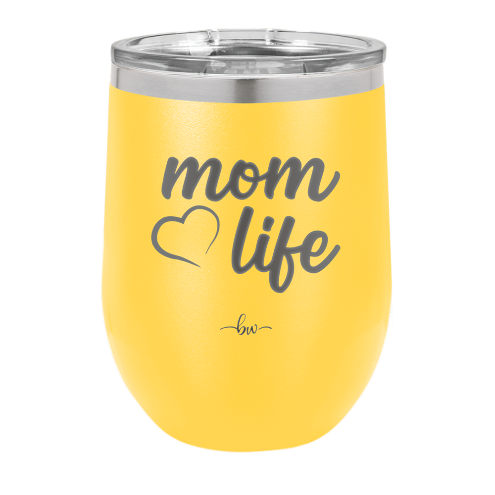 Mom Life with Heart - Laser Engraved Stainless Steel Drinkware - 1573 -