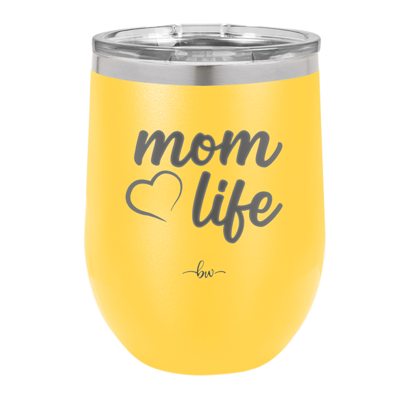 Mom Life with Heart - Laser Engraved Stainless Steel Drinkware - 1573 -