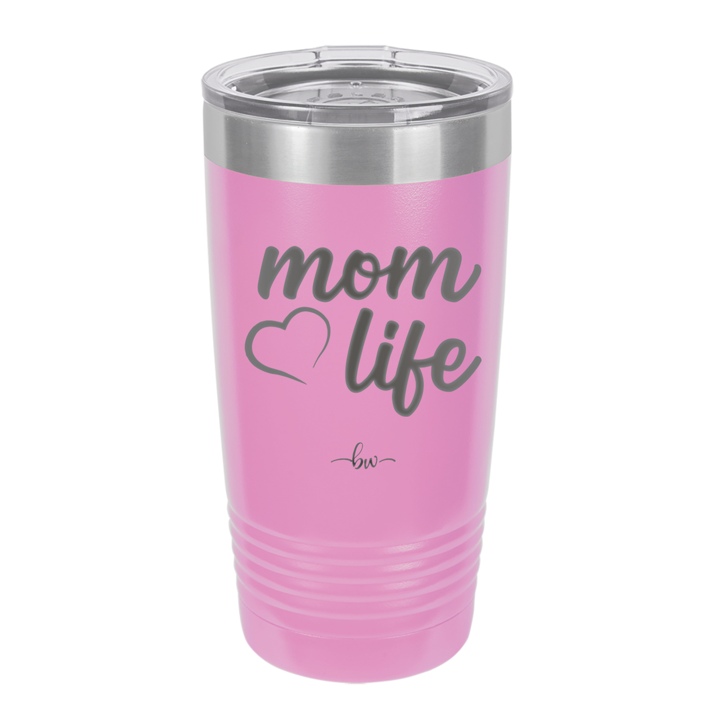 Mom Life with Heart - Laser Engraved Stainless Steel Drinkware - 1573 -