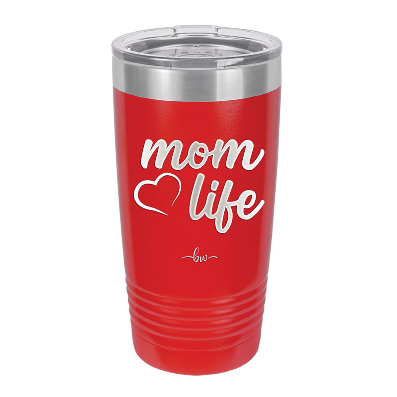 Mom Life with Heart - Laser Engraved Stainless Steel Drinkware - 1573 -