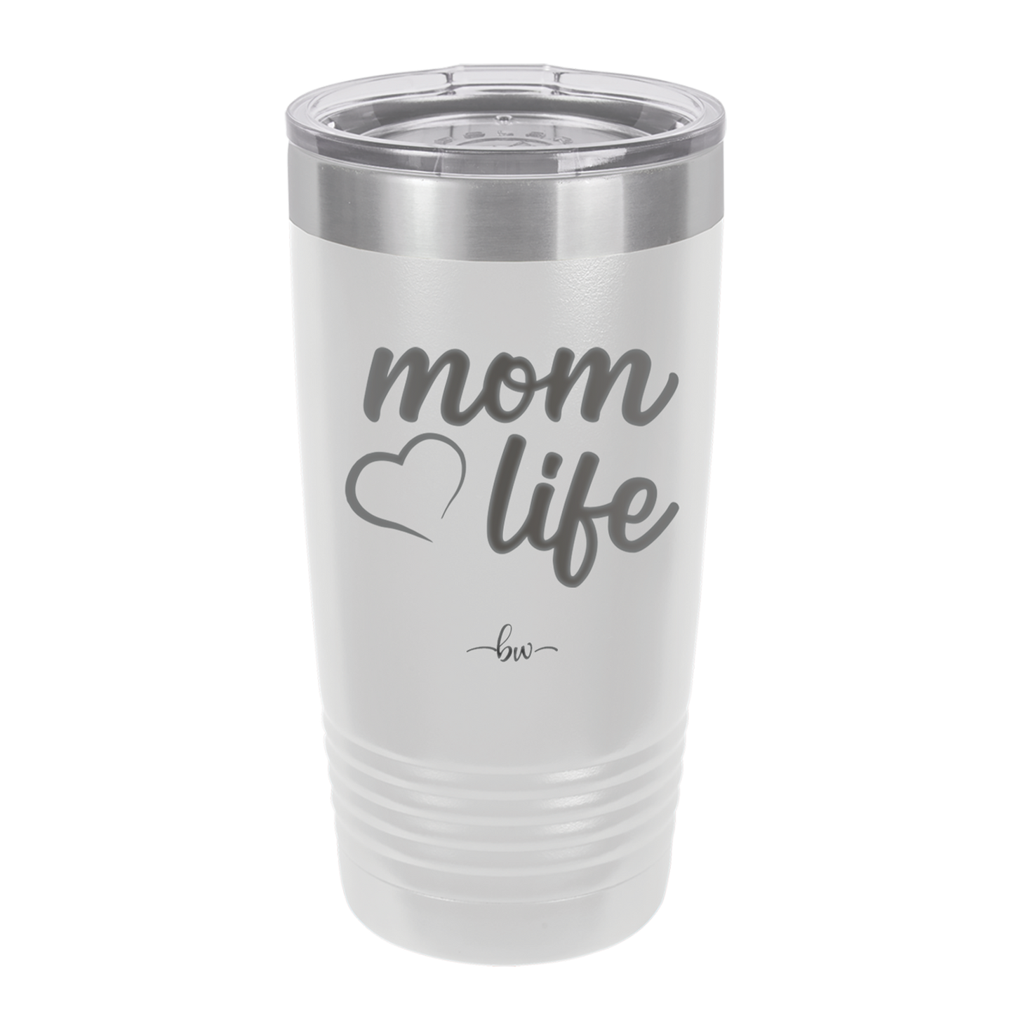 Mom Life with Heart - Laser Engraved Stainless Steel Drinkware - 1573 -