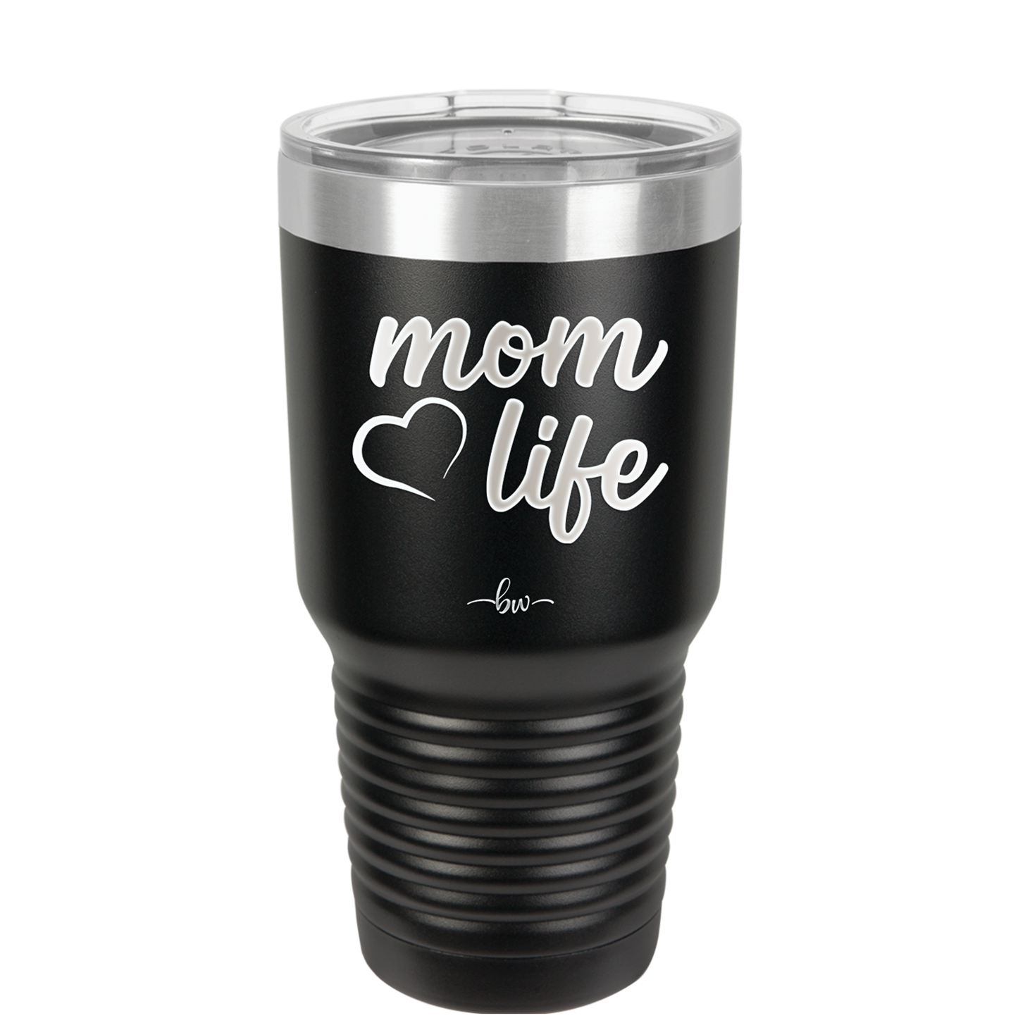 Mom Life with Heart - Laser Engraved Stainless Steel Drinkware - 1573 -