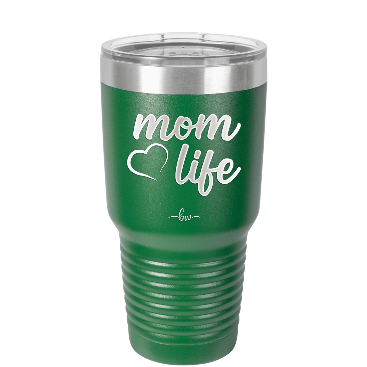 Mom Life with Heart - Laser Engraved Stainless Steel Drinkware - 1573 -