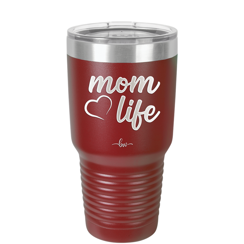 Mom Life with Heart - Laser Engraved Stainless Steel Drinkware - 1573 -