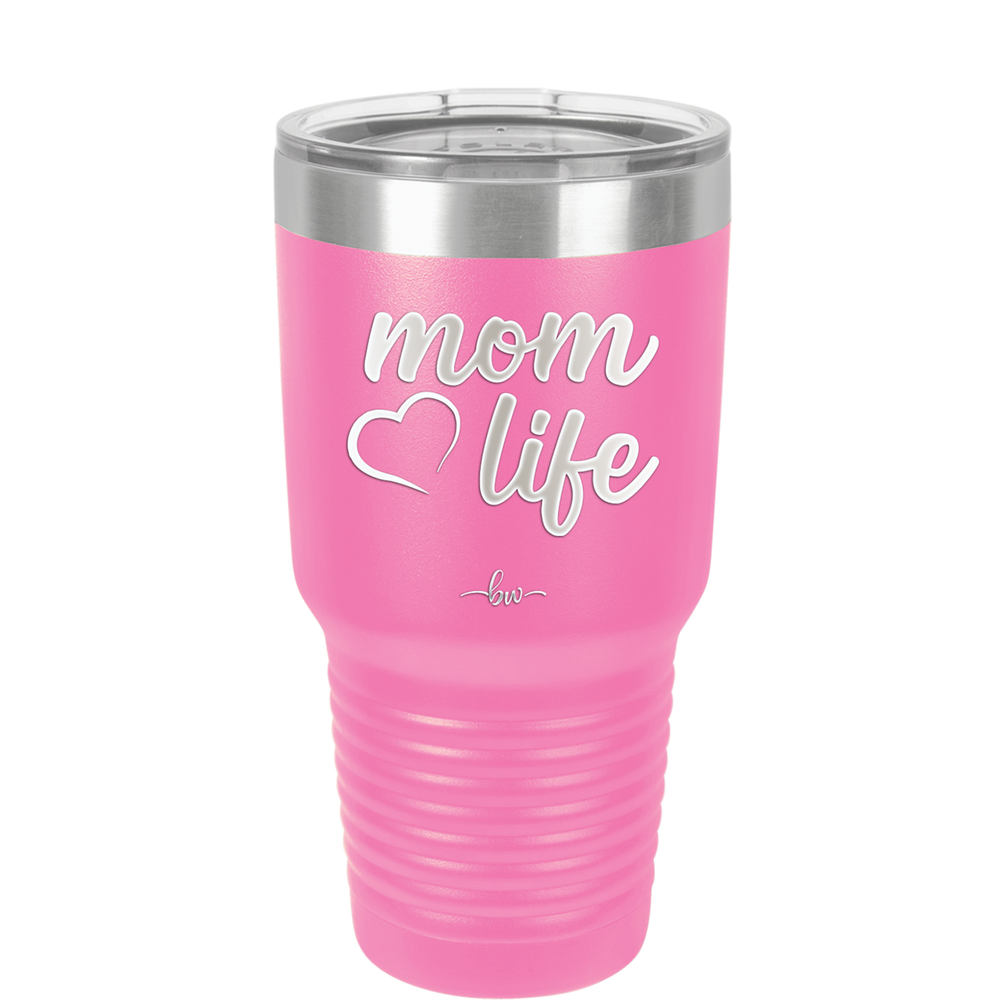 Mom Life with Heart - Laser Engraved Stainless Steel Drinkware - 1573 -