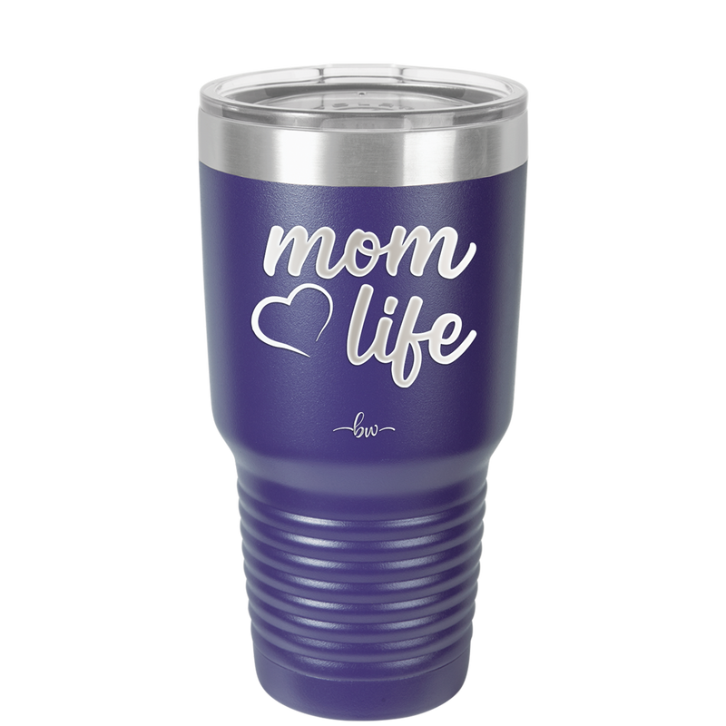 Mom Life with Heart - Laser Engraved Stainless Steel Drinkware - 1573 -